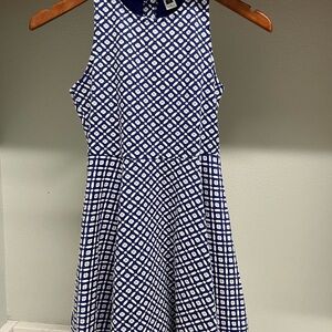 Janie and Jack Navy & White Patterned Sleeveless Dress – Girls Size 10
